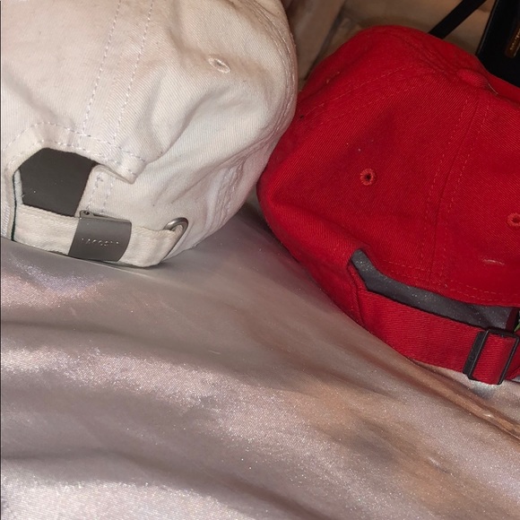 White Lacoste Logo Hat and Red Nike Logo Hat - Picture 4 of 4